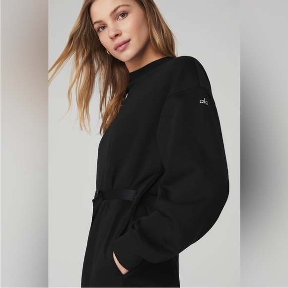 Alo Yoga Cityscape Sweatshirt Dress Black Size Large NWT - Picture 4 of 10